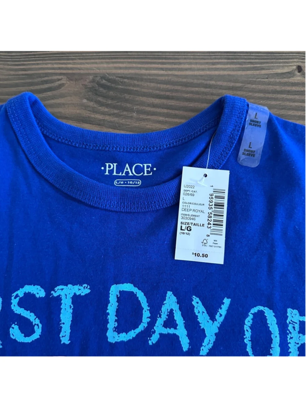 Kids First Day 3rd Grade Shirt Boys L 10/12 Blue NWT School Tee